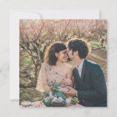 緑のバーガンディ海軍ブルー結婚フラワーズ セーブザデート (裏面)