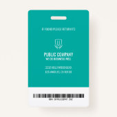 緑のバーコードスタッフ従業員IDバッジ バッジ (裏面)