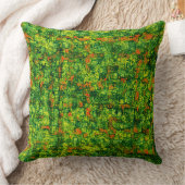 緑のバーチャルな木の樹皮、赤の小さな汚れ クッション (ブランケット)