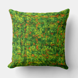 緑のバーチャルな木の樹皮、赤の小さな汚れ クッション