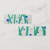 緑のバー、青い丸ママ スキニー名刺 (正面/裏面)