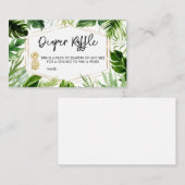 緑のパイナップルベビーシャワーおむつラッフル 名刺 (正面/裏面)