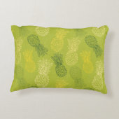 緑のパイナップル輪郭パターン アクセントクッション (裏面)