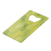 緑のパイナップル輪郭パターン クレジットカード栓抜き (裏面アングル)