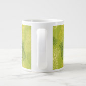 緑のパイナップル輪郭パターン ジャンボコーヒーマグカップ (裏面)