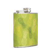 緑のパイナップル輪郭パターン フラスク (右)