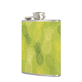 緑のパイナップル輪郭パターン フラスク (左)