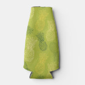 緑のパイナップル輪郭パターン ボトルクーラー (正面)