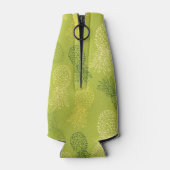緑のパイナップル輪郭パターン ボトルクーラー (裏面)