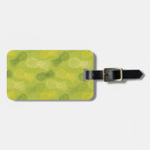 緑のパイナップル輪郭パターン ラゲッジタグ (正面横)