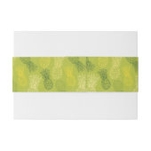 緑のパイナップル輪郭パターン 招待状ベリーバンド (裏面例)