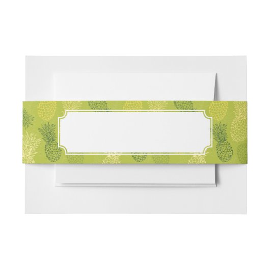 緑のパイナップル輪郭パターン 招待状ベリーバンド (正面例)