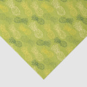 緑のパイナップル輪郭パターン 薄葉紙 (詳細)