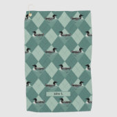 緑のパタアーガイルーンスイミングルーン湖の鳥の名前 ゴルフタオル (正面)