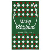 緑のパターモダンンクリスマス スモールペーパーバッグ (裏面)