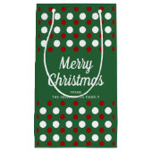 緑のパターモダンンクリスマス スモールペーパーバッグ (正面)