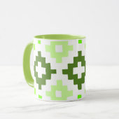 緑のパターンのマグカップ マグカップ (正面左)