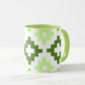 緑のパターンのマグカップ マグカップ (正面右)