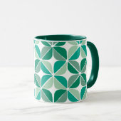 緑のパターンのマグカップ マグカップ (正面右)
