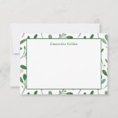 緑のパターンモダン ノートカード (正面)