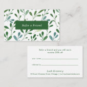 緑のパターンモダン 紹介カード (正面/裏面)