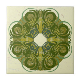 緑のパターンレトロタイル タイル