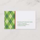 緑のパターン(の模様が)あるなゴルフインストラクターの名刺 名刺 (裏面)