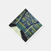 緑のパターン スタンダードカクテルナプキン (角)