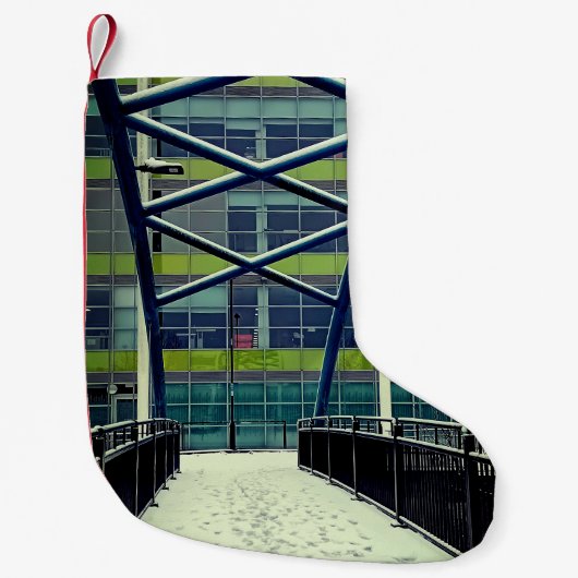 緑のパターン スモールクリスマスストッキング (正面)