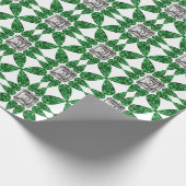 緑のパターン ラッピングペーパー (角)
