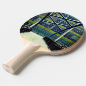 緑のパターン 卓球ラケット (正面アングル)