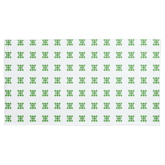 緑のパターン 枕カバー (正面左)