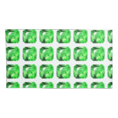 緑のパターン 枕カバー (裏面-右)