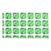 緑のパターン 枕カバー (裏面-左)