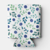 緑のパター葉ン付きブルーベリー 缶クーラー (裏面)