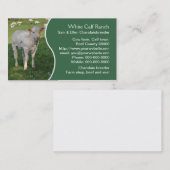 緑のパネルを持つ白いcharolaisの子牛 名刺 (正面/裏面)