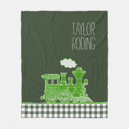 緑のパフィングスチームの列車whimsyグラフィック フリースブランケット