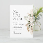 緑のパンパスグラス結婚のリハーサル 招待状 (スタンド正面)