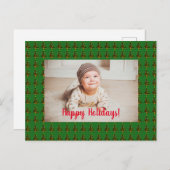 緑のパーソナライズされたクリスマスツリーはがき ポストカード (正面/裏面)