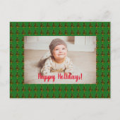 緑のパーソナライズされたクリスマスツリーはがき ポストカード (正面)