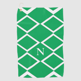 緑のパーソナライズされたダイヤモンド三角形 ゴルフタオル