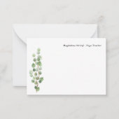 緑のパーソナライズされたメモカード ノートカード (正面)