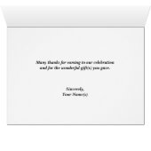 緑のパーソナライズされた千鳥格子のサンキューカード (内部横(下))