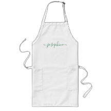 緑のパーソナライズされた台本名大人エプロン