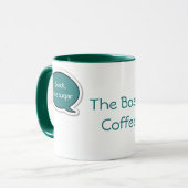 緑のパーソナライズされた吹き出しコーヒーマグ マグカップ (正面左)