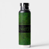 緑のパーソナライズされた恐竜の隠れ家 ウォーターボトル (左面)