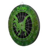 緑のパーソナライズされた恐竜の隠れ家 ダーツボード (正面右)