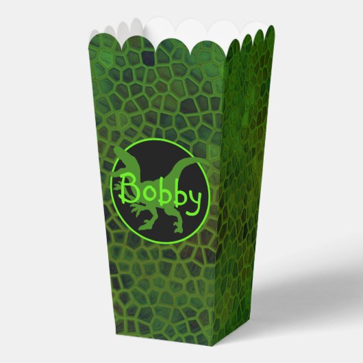 緑のパーソナライズされた恐竜の隠れ家 フェイバーボックス (正面)