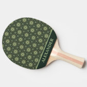緑のパーソナライズされた抽象芸術パターン 卓球ラケット (横)