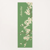 緑のパーソナライズされた春の花の名前の追加 ヨガマット (正面)